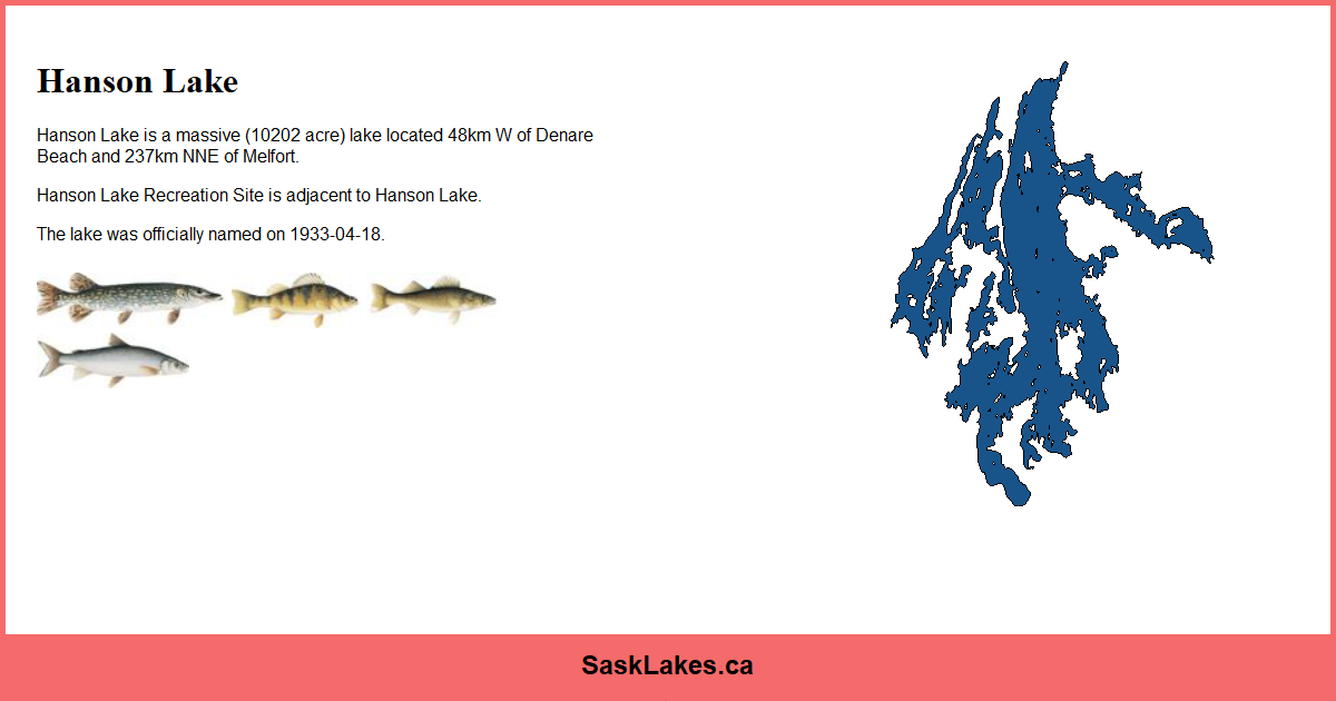 Hanson Lake - SaskLakes