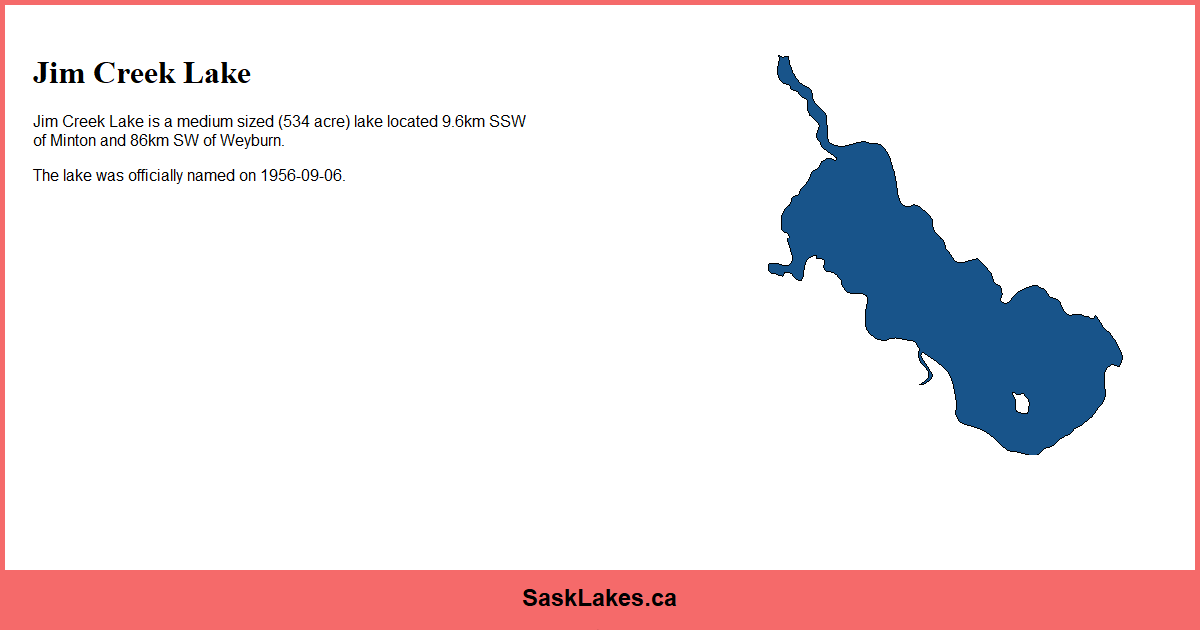 Jim Creek Lake - SaskLakes